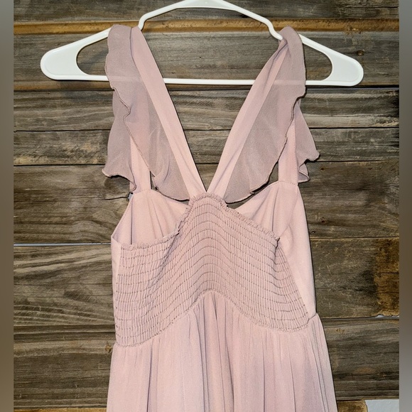 Show Me Your Mumu Xs- June Maxi Dress 
Soft Beige Chiffon color - Picture 7 of 8